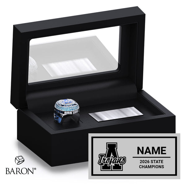 Andover High School Swim 2026 Championship Black Standard Window Ring Box