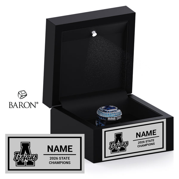 Andover High School Swim 2026 Championship Black LED Ring Box