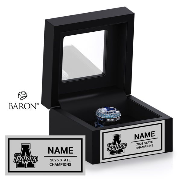 Andover High School Swim 2026 Championship Black Window Ring Box