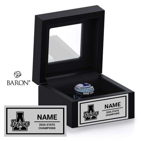 Andover High School Swim 2026 Championship Black Window Ring Box