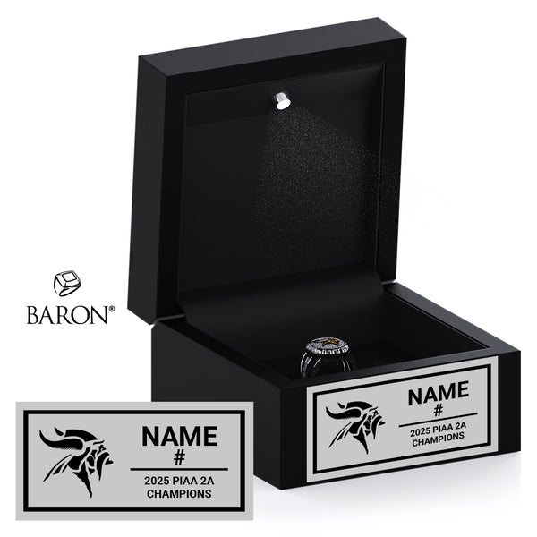 Archbishop Wood Girls Soccer 2025 Championship Black LED Ring Box
