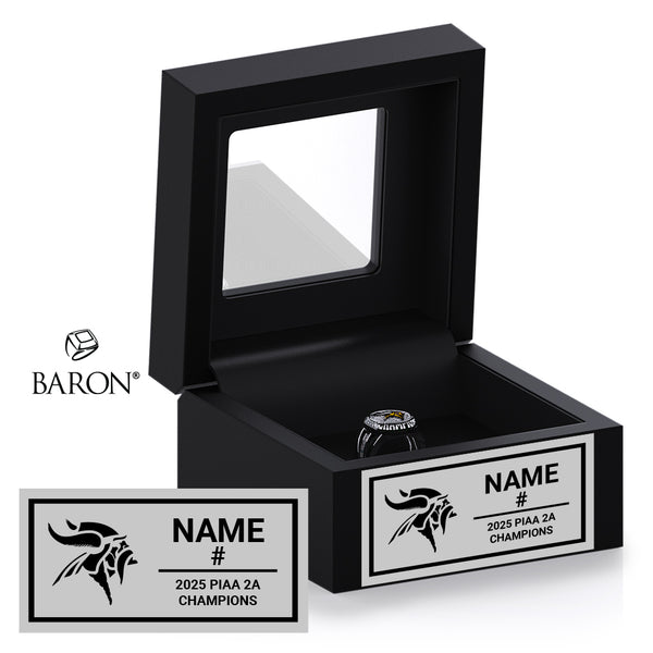 Archbishop Wood Girls Soccer 2025 Championship Black Window Ring Box
