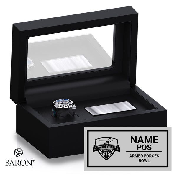 Armed Forces Bowl Officials 2025 Championship Black Standard Window Ring Box
