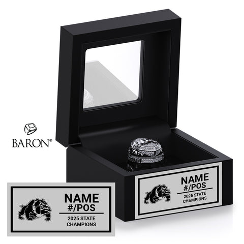 Artesia High School Football 2025 Championship Black Window Ring Box