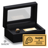 B Henderson High School Girls Lacrosse 2026 Championship Black Standard Window Ring Box