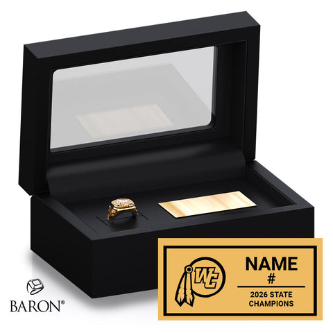 B Henderson High School Girls Lacrosse 2026 Championship Black Standard Window Ring Box
