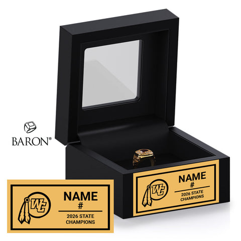 B Henderson High School Girls Lacrosse 2026 Championship Black Window Ring Box