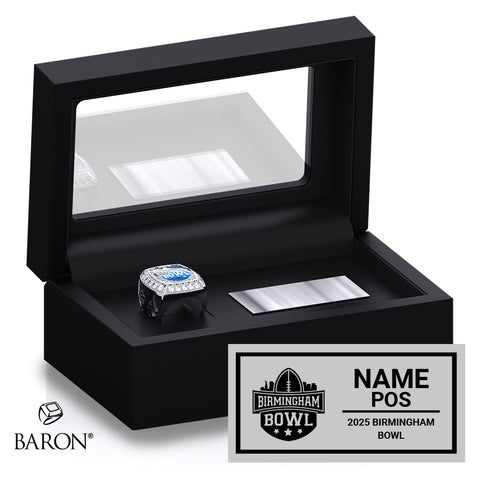 Birmingham Bowl Officials 2025 Championship Black Standard Window Ring Box