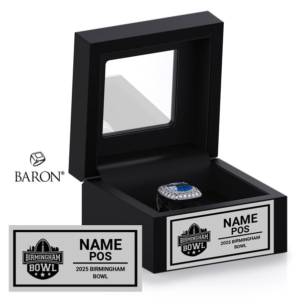 Birmingham Bowl Officials 2025 Championship Black Window Ring Box