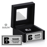 Benedictine College Cross Country 2026 Championship Black Window Ring Box