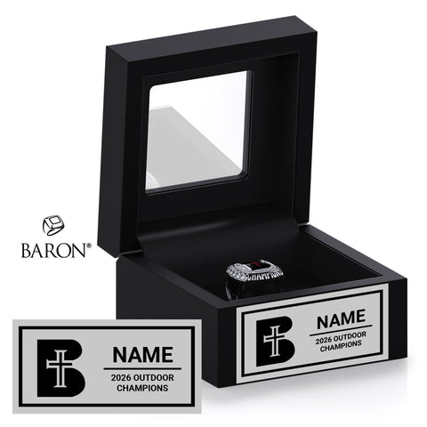 Benedictine College Cross Country 2026 Championship Black Window Ring Box