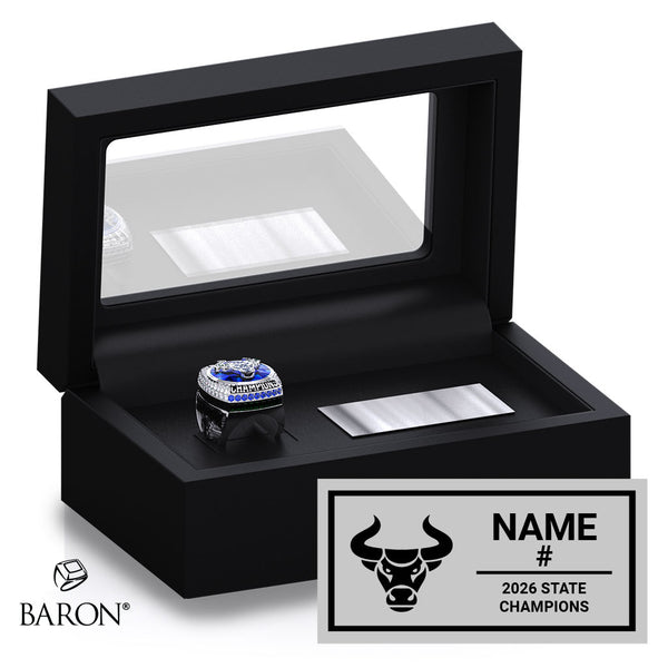 Branson School Boys Soccer 2026 Championship Black Standard Window Ring Box