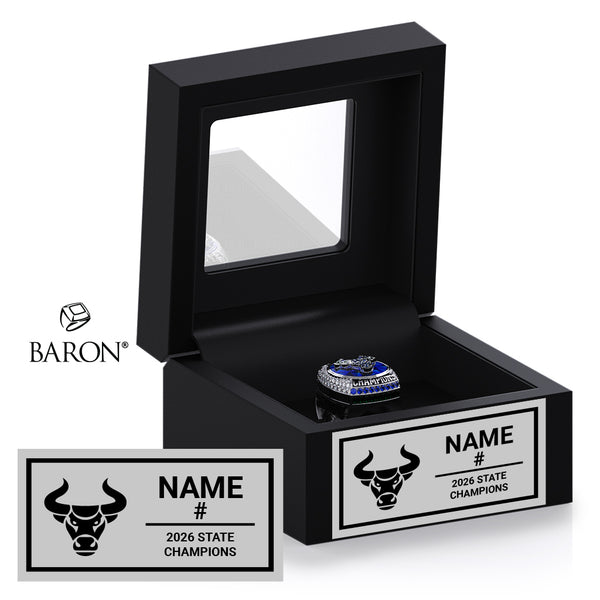 Branson School Boys Soccer 2026 Championship Black Window Ring Box