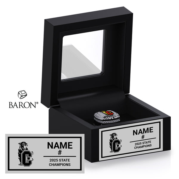Campbell High School Boys Soccer 2025 Championship Black Window Ring Box