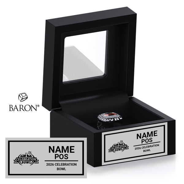 Celebration Bowl Official 2026 Championship Black Window Ring Box