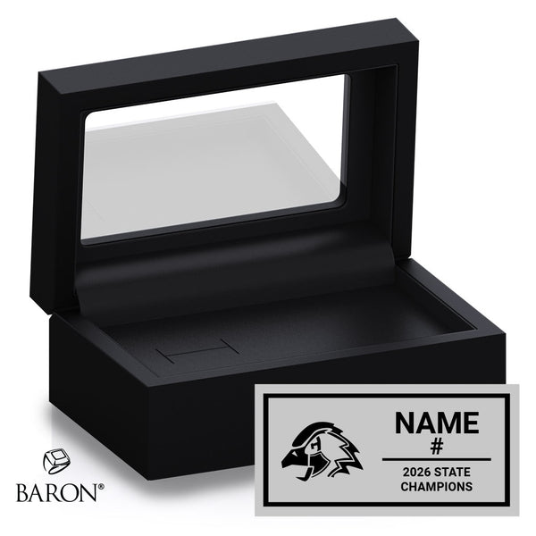 Chaska High School Boys Basketball 2026 Championship Black Standard Window Ring Box