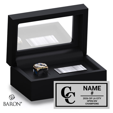 Chatsworth Charter Boys Volleyball 2026 Championship Black Standard Window Ring Box