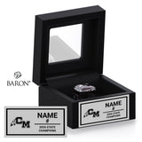 Cheyenne Mountain High School Boys Lacrosse 2026 Championship Black Window Ring Box