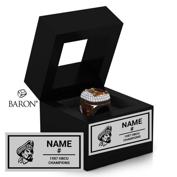 Claflin University AD's Special Group 1987 Championship Black Window Ring Box