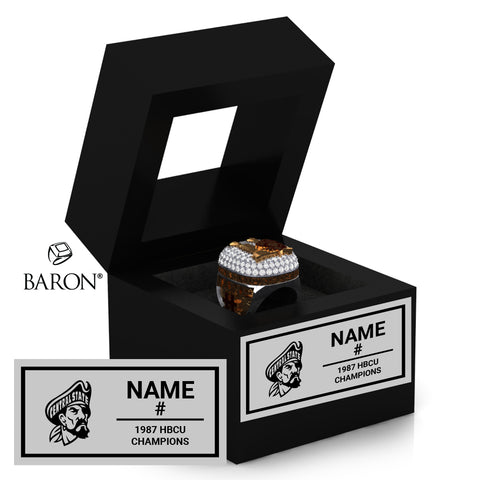 Claflin University AD's Special Group 1987 Championship Black Window Ring Box