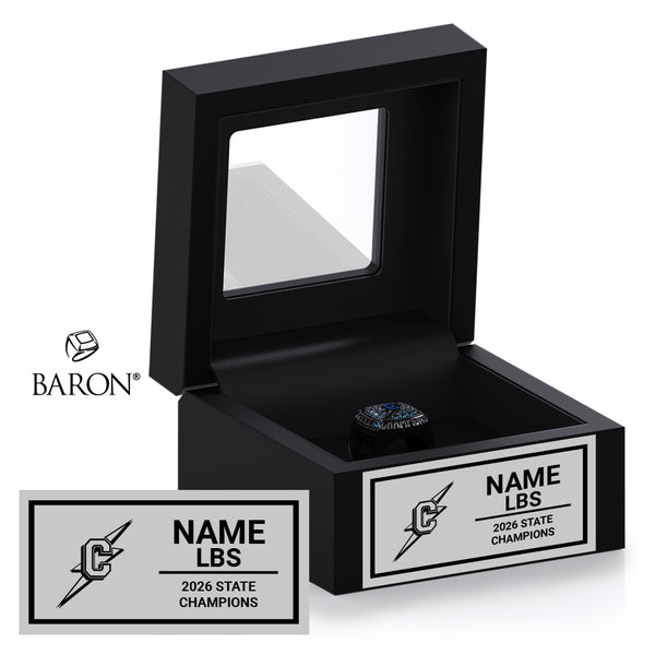 Cleveland High School Boys Wrestling 2026 Championship Black Window Ring Box