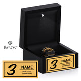 Cleveland High School Girls Wrestling 2026 Championship Black LED Ring Box