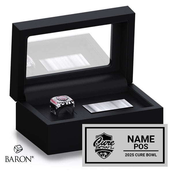 Cure Bowl Officials 2025 Championship Black Standard Window Ring Box