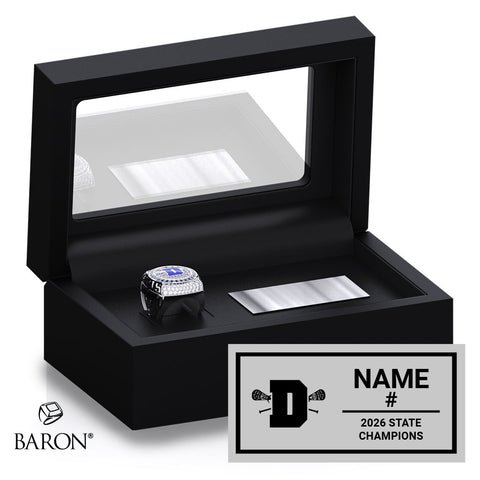 Darien High School Boys Lacrosse 2026 Championship Black Standard Window Ring Box