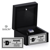 Darien High School Boys Lacrosse 2026 Championship Black LED Ring Box
