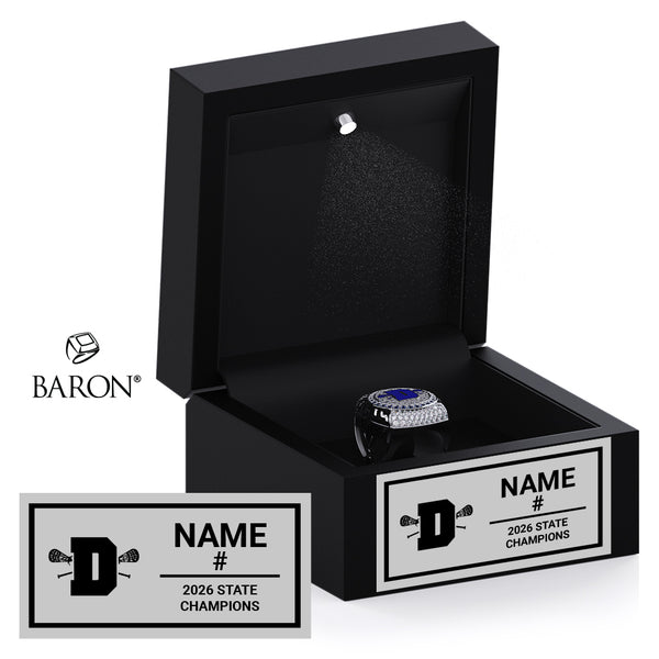 Darien High School Boys Lacrosse 2026 Championship Black LED Ring Box