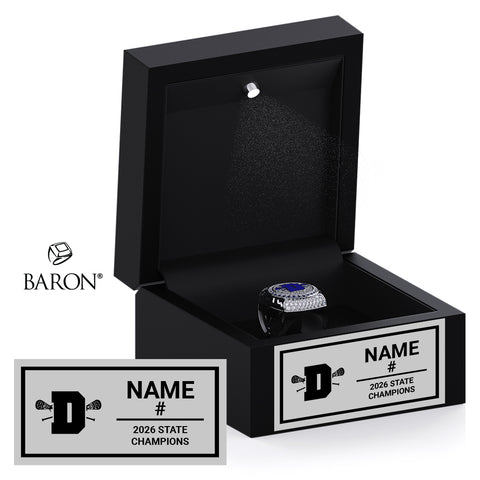 Darien High School Boys Lacrosse 2026 Championship Black LED Ring Box