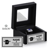 Darien High School Boys Lacrosse 2026 Championship Black Window Ring Box