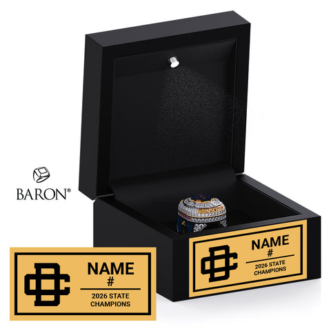 Detroit Country Day School Women's Soccer 2026 Championship Black LED Ring Box