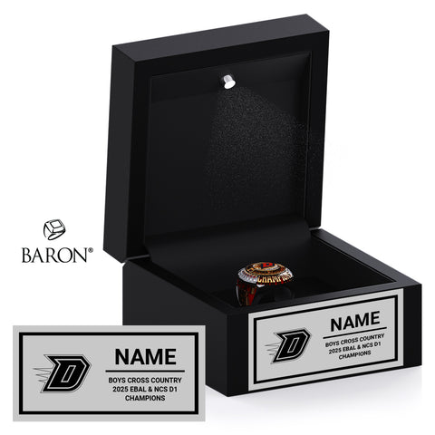 Dublin High School Boys Cross Country 2025 Championship Black LED Ring Box