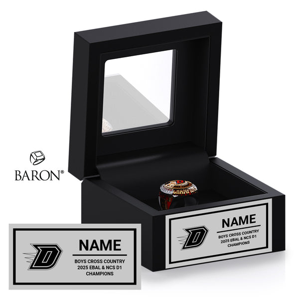 Dublin High School Boys Cross Country 2025 Championship Black Window Ring Box