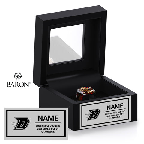 Dublin High School Boys Cross Country 2025 Championship Black Window Ring Box