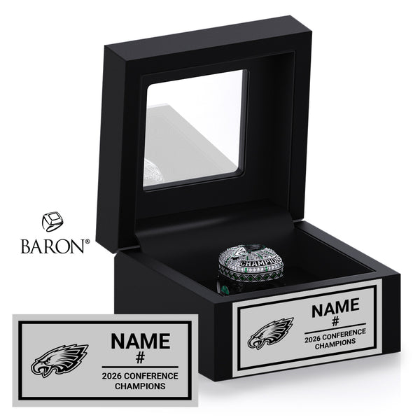 East Henderson Basketball 2026 Championship Black Window Ring Box