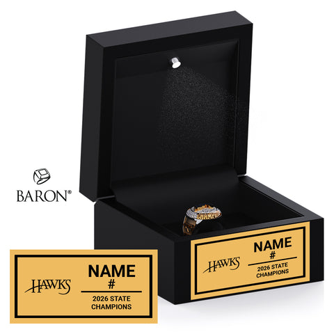 FHE Hawks Soccer 2026 Championship Black LED Ring Box