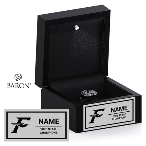 Fairmont High School Girls Basketbal 2026 Championship Black LED Ring Box
