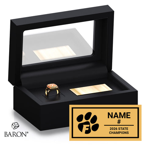 Fallston High School Girls Lacrosse 2026 Championship Black Standard Window Ring Box