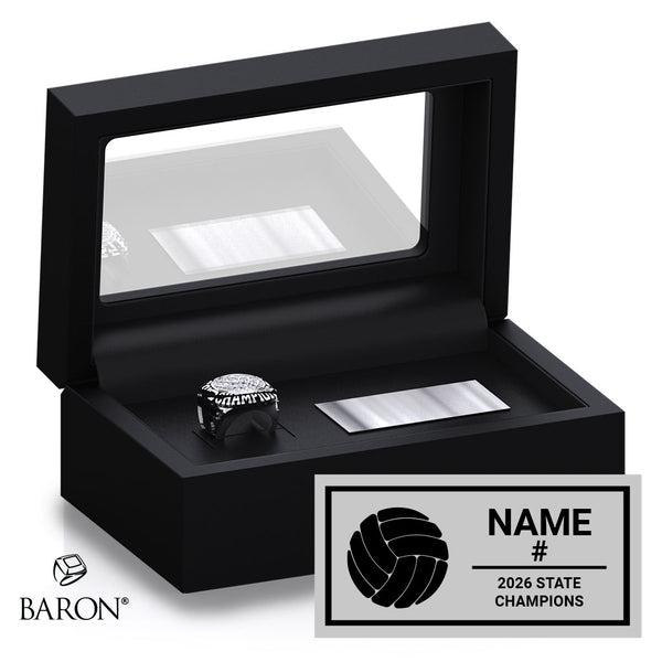 Flagstaff High School Girls Beach Volleyball 2026 Championship Black Standard Window Ring Box