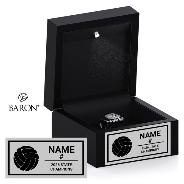 Flagstaff High School Girls Beach Volleyball 2026 Championship Black LED Ring Box
