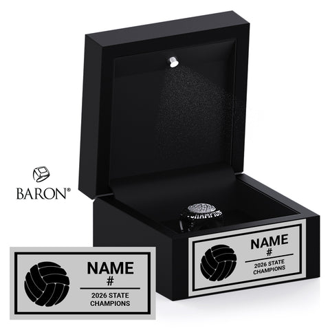Flagstaff High School Girls Beach Volleyball 2026 Championship Black LED Ring Box