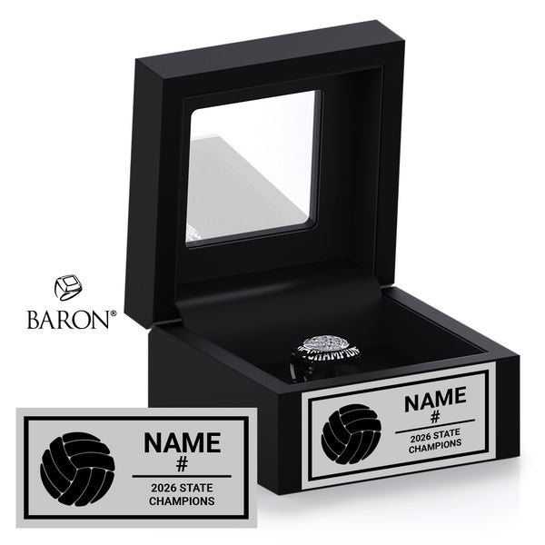 Flagstaff High School Girls Beach Volleyball 2026 Championship Black Window Ring Box