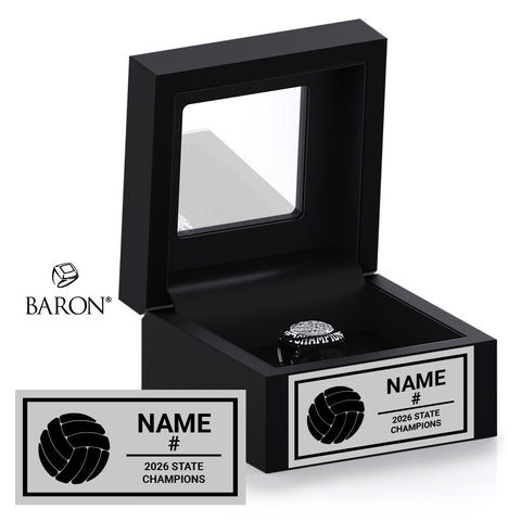 Flagstaff High School Girls Beach Volleyball 2026 Championship Black Window Ring Box