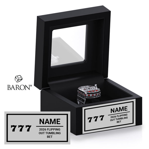 Flipping Out Tumbling 2026 BET Championship Black Window Ring Box