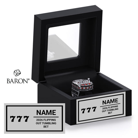 Flipping Out Tumbling 2026 BET Championship Black Window Ring Box
