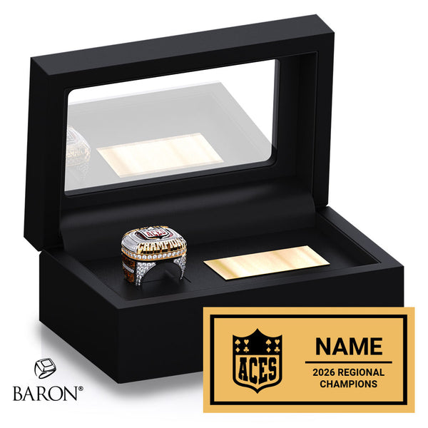 Flipping Out Tumbling Aces 2026 Championship Black Standard Window Ring Box