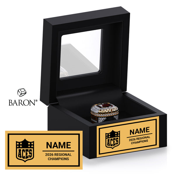 Flipping Out Tumbling Aces 2026 Championship Black Window Ring Box
