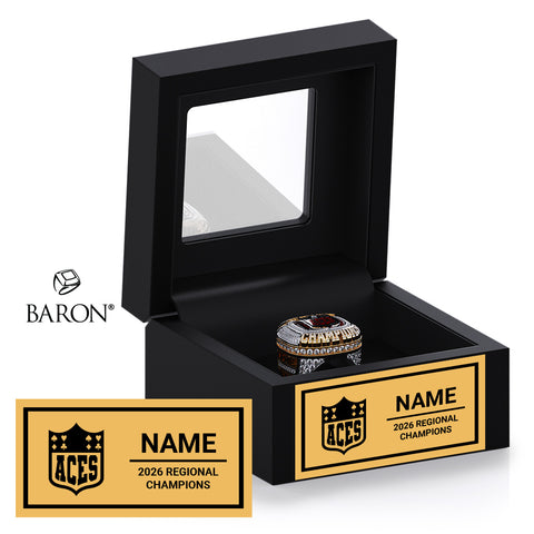 Flipping Out Tumbling Aces 2026 Championship Black Window Ring Box